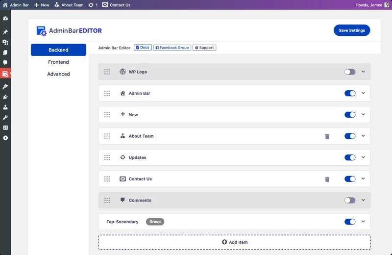 Admin Bar Editor Promo